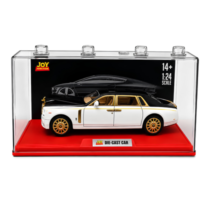 Joy Junction 1:24 Scale Rolls Royce Phantom Die-Cast Toy Car, White | JJ264 Luxury Car Model with Pull Back Action, Openable Doors, LED Headlights, Sound Effects | Collectible Toy Vehicle for Kids & Car Enthusiasts
