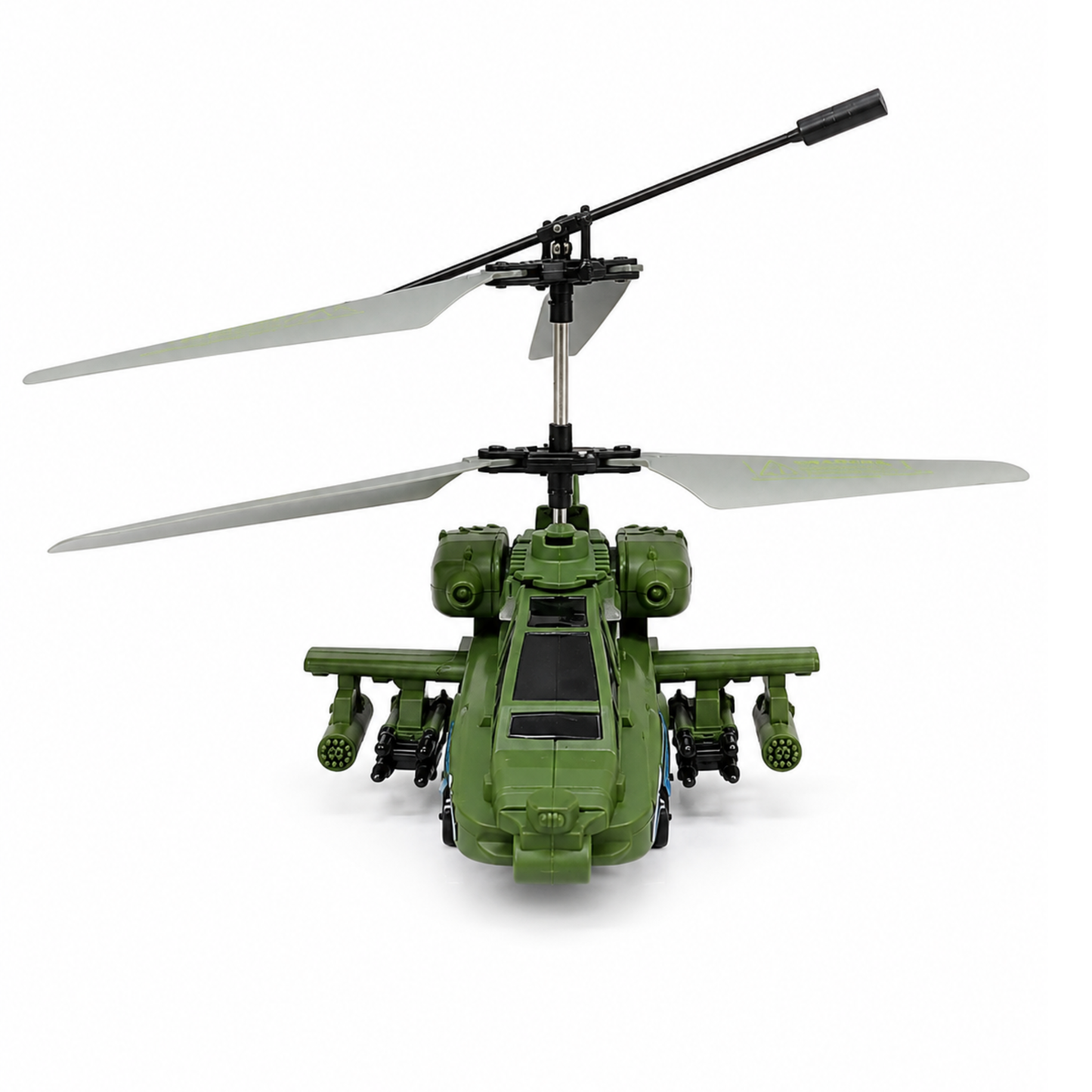Fully Armed 2.4GHz Remote Control Military Helicopter Gunship with Omni-Directional Flight, Take-Off & Landing, LED Lights & USB Charging – Military Green