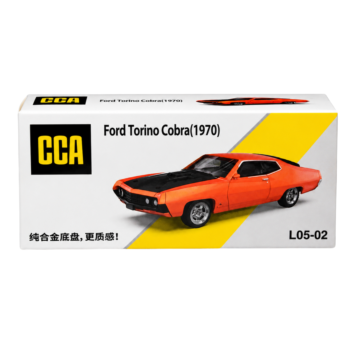 CCA 1:69 Ford Torino Cobra (1970) L05-02 Orange Die-Cast Model Car