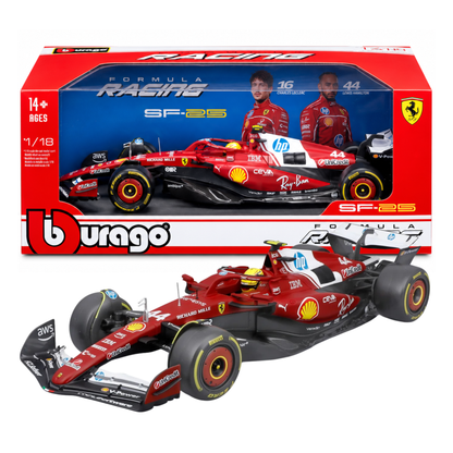 Official Bburago 1:64 Ferrari SF-25 No. 44 Lewis Hamilton 2025 Formula 1 Racing Diecast Scale Model Car with Authentic Race Livery, Detailed Cockpit & Realistic Wheels for F1 Collectors