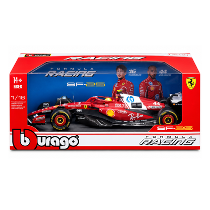 Official Bburago 1:64 Ferrari SF-25 No. 44 Lewis Hamilton 2025 Formula 1 Racing Diecast Scale Model Car with Authentic Race Livery, Detailed Cockpit & Realistic Wheels for F1 Collectors