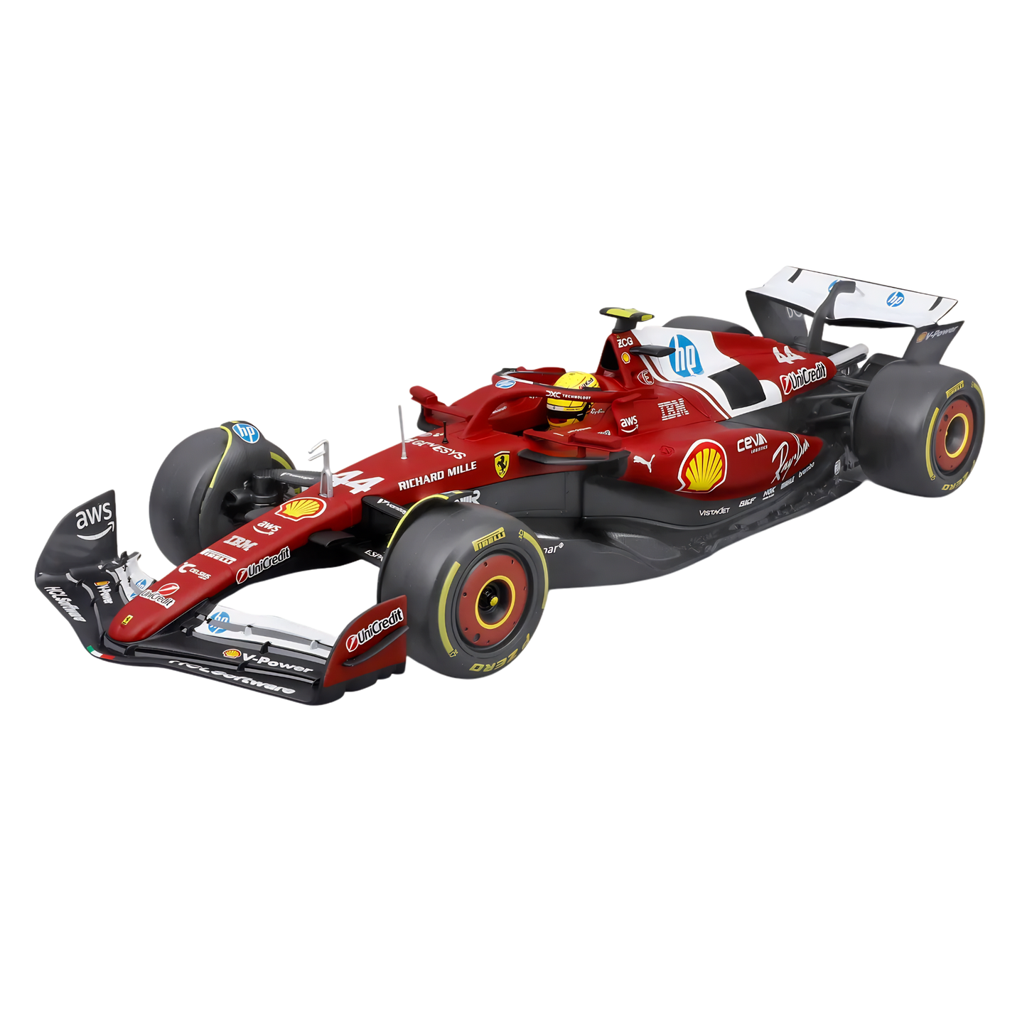 Official Bburago 1:64 Ferrari SF-25 No. 44 Lewis Hamilton 2025 Formula 1 Racing Diecast Scale Model Car with Authentic Race Livery, Detailed Cockpit & Realistic Wheels for F1 Collectors