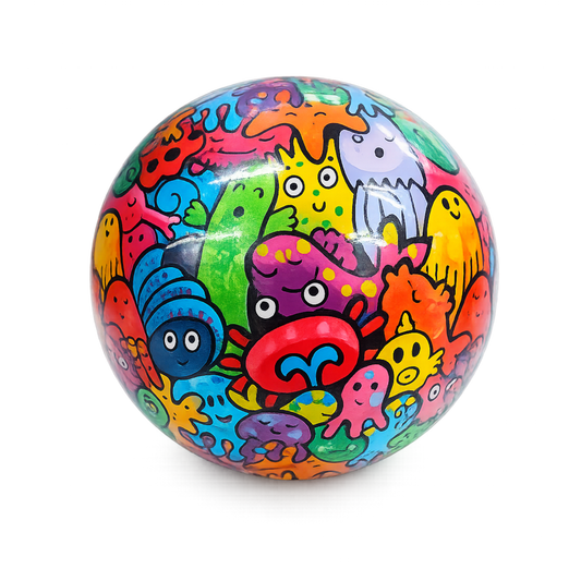 Inflatable Cartoon Printed Kids Play Ball | Soft PVC Beach Ball for Indoor & Outdoor Fun | Lightweight Colorful Toy Ball for Boys & Girls