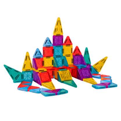 78-Piece Mini Magnetic Building Blocks Set | STEM Geometry Educational Magnetic Tiles | 3D Construction Toy with Storage Tin for Kids