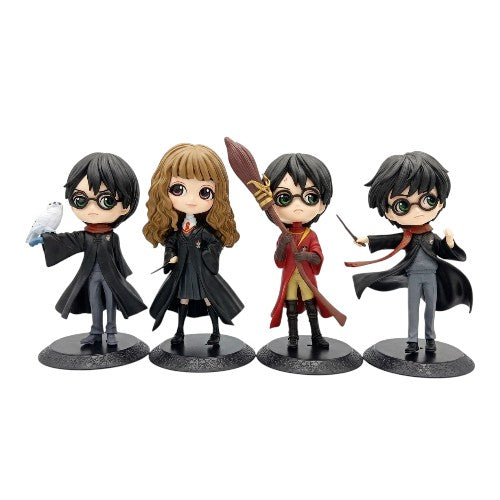 Wizarding World Collectible Harry Potter Character Figure Set – 4-Piece Chibi PVC Action Figure Collection | Display Toy for Fans & Collectors