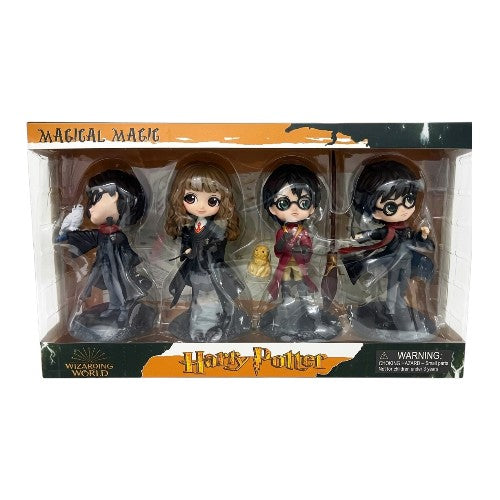 Wizarding World Collectible Harry Potter Character Figure Set – 4-Piece Chibi PVC Action Figure Collection | Display Toy for Fans & Collectors