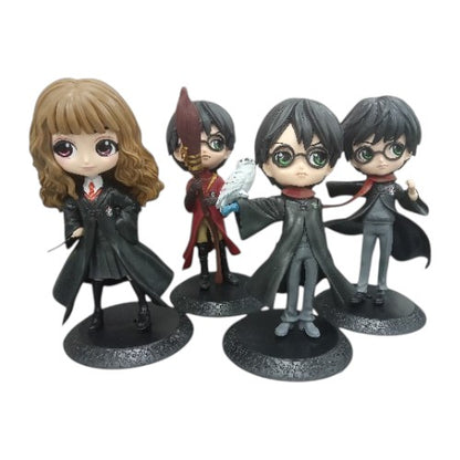Wizarding World Collectible Harry Potter Character Figure Set – 4-Piece Chibi PVC Action Figure Collection | Display Toy for Fans & Collectors