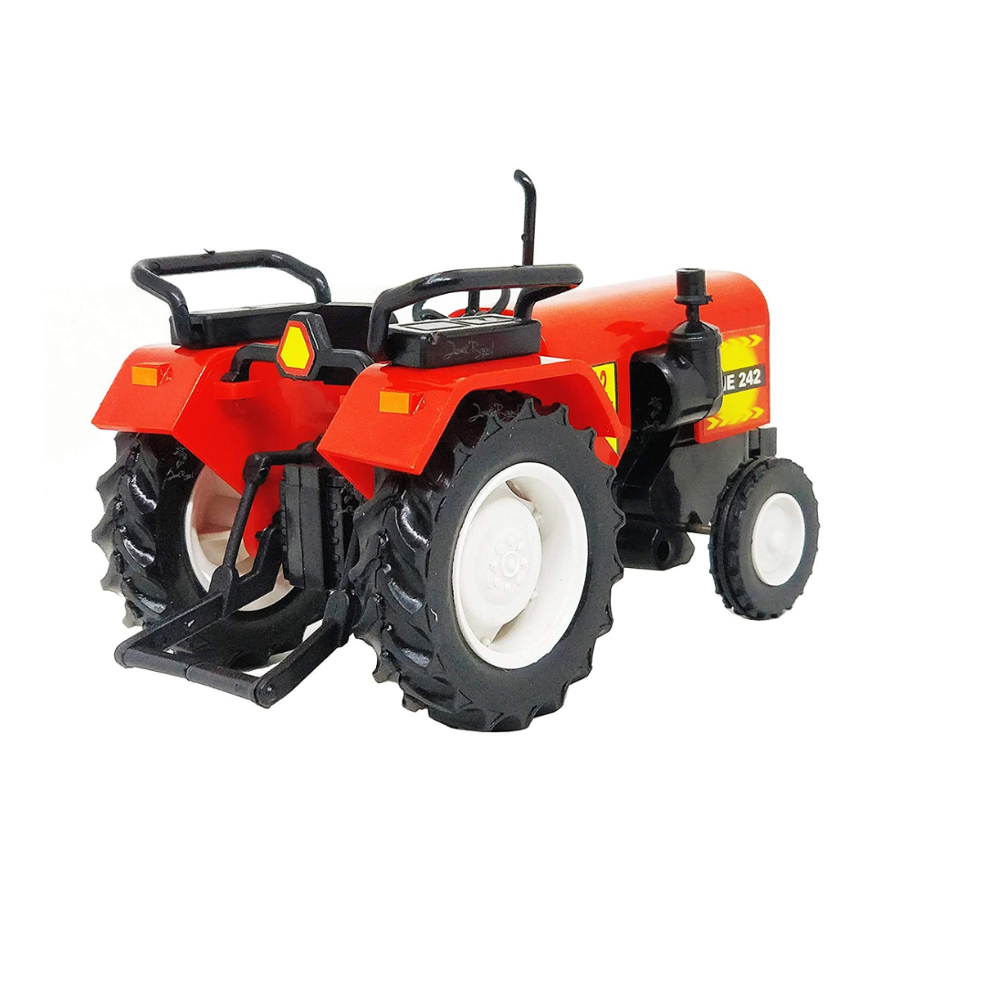 Centy Tiny Truckies EHE 242 Pull Back Tractor Toy | Die-Cast Farm Tractor Model | Friction Powered Mini Tractor | Red | Kids 3+ Years