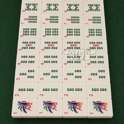 MOJO Compact Mahjong Set with Carry Case, 144 Tiles, Racks, Mat & Dice- 35mm Tiles