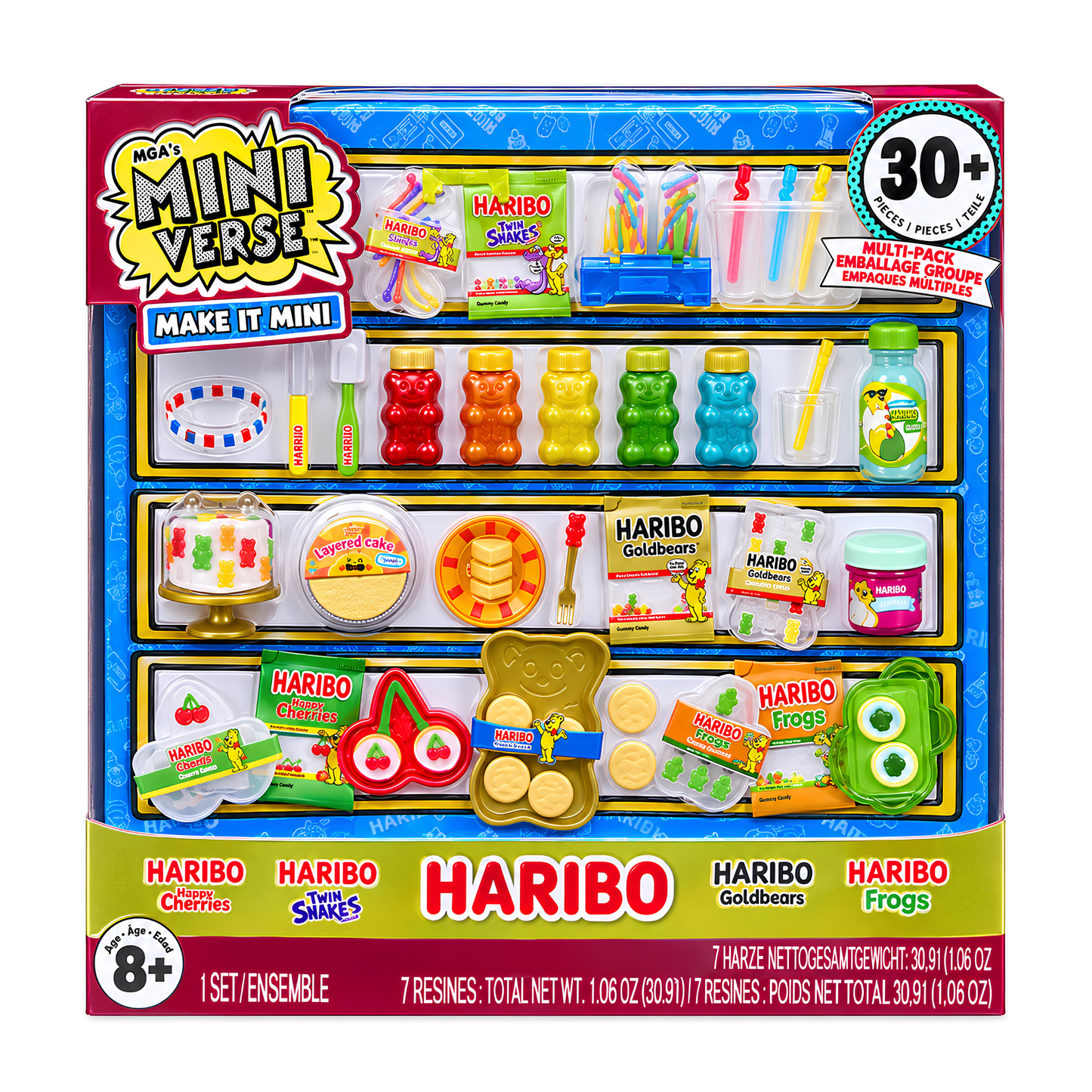 MGA’s Miniverse Make It Mini HARIBO 30+ Pieces Multi-Pack DIY Miniature Food Craft & Collectible Set with Happy Cherries, Twin Snakes, Goldbears & Frogs | Make, Mix, Create & Display Realistic Mini HARIBO Candy Treats, Mini Food Accessories & Collectibles