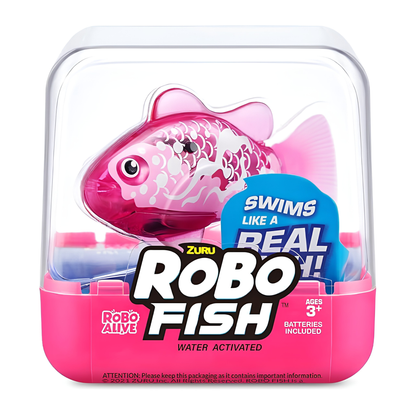 ZURU Robo Alive Robo Fish Water Activated Robotic Swimming Fish Toy, Swims Like a Real Fish in 5 Directions, Colour Changing Water Toy with Realistic Movement, Batteries Included, Interactive Bath & Pool Toy for Kids 3+ – Multiple Colours