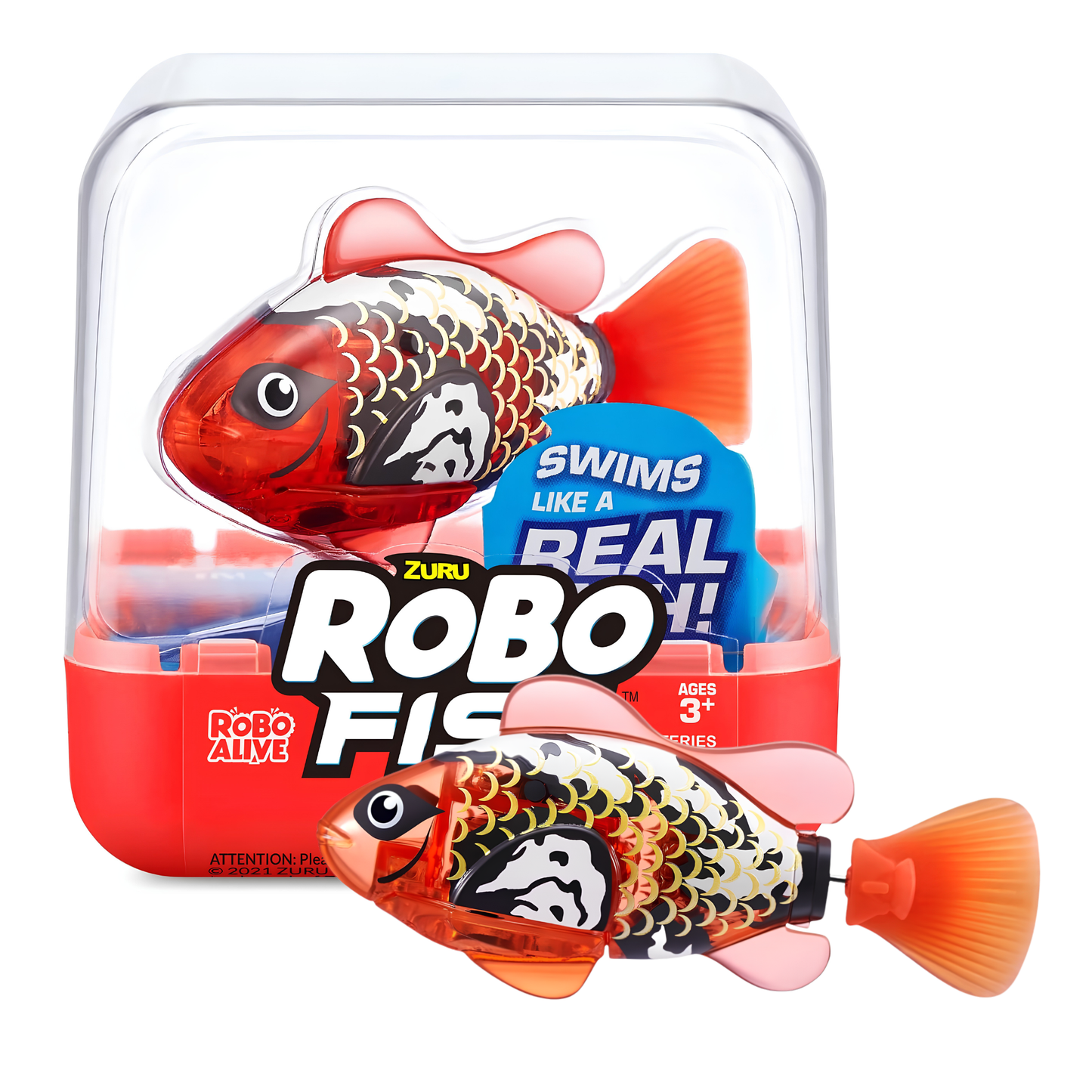 ZURU Robo Alive Robo Fish Water Activated Robotic Swimming Fish Toy, Swims Like a Real Fish in 5 Directions, Colour Changing Water Toy with Realistic Movement, Batteries Included, Interactive Bath & Pool Toy for Kids 3+ – Multiple Colours