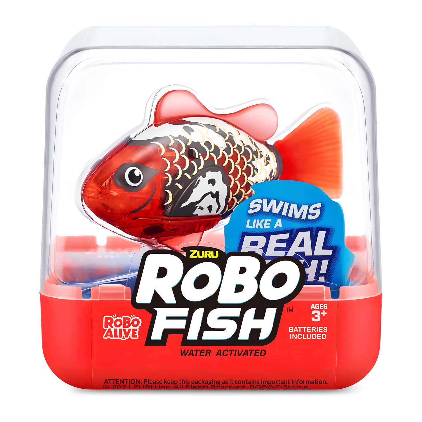 ZURU Robo Alive Robo Fish Water Activated Robotic Swimming Fish Toy, Swims Like a Real Fish in 5 Directions, Colour Changing Water Toy with Realistic Movement, Batteries Included, Interactive Bath & Pool Toy for Kids 3+ – Multiple Colours