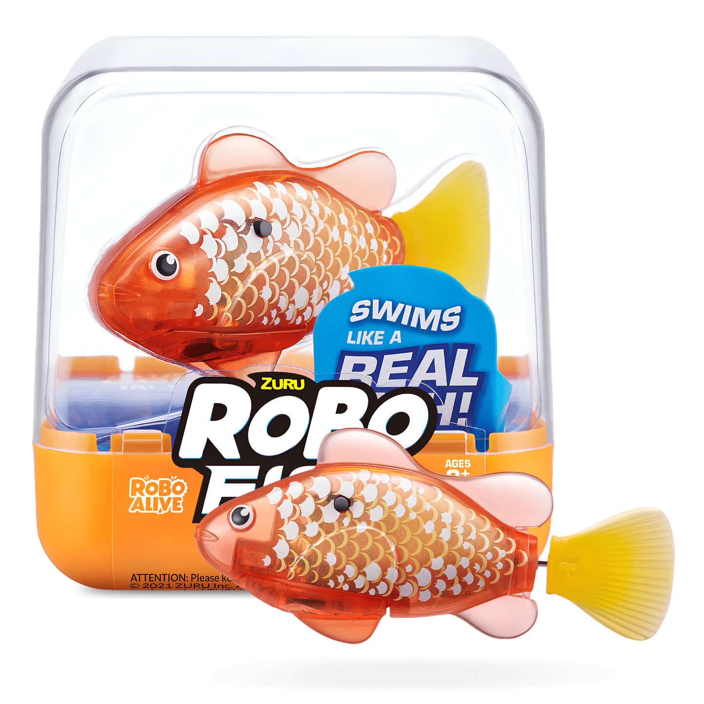 ZURU Robo Alive Robo Fish Water Activated Robotic Swimming Fish Toy, Swims Like a Real Fish in 5 Directions, Colour Changing Water Toy with Realistic Movement, Batteries Included, Interactive Bath & Pool Toy for Kids 3+ – Multiple Colours