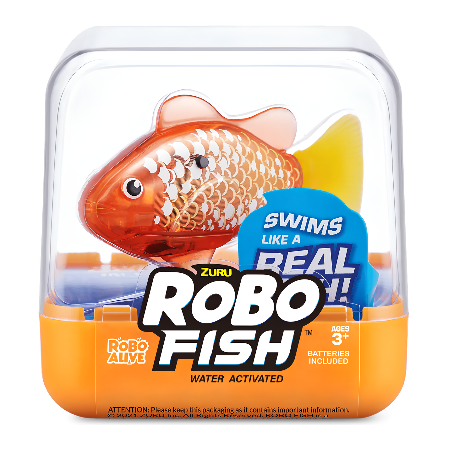 ZURU Robo Alive Robo Fish Water Activated Robotic Swimming Fish Toy, Swims Like a Real Fish in 5 Directions, Colour Changing Water Toy with Realistic Movement, Batteries Included, Interactive Bath & Pool Toy for Kids 3+ – Multiple Colours