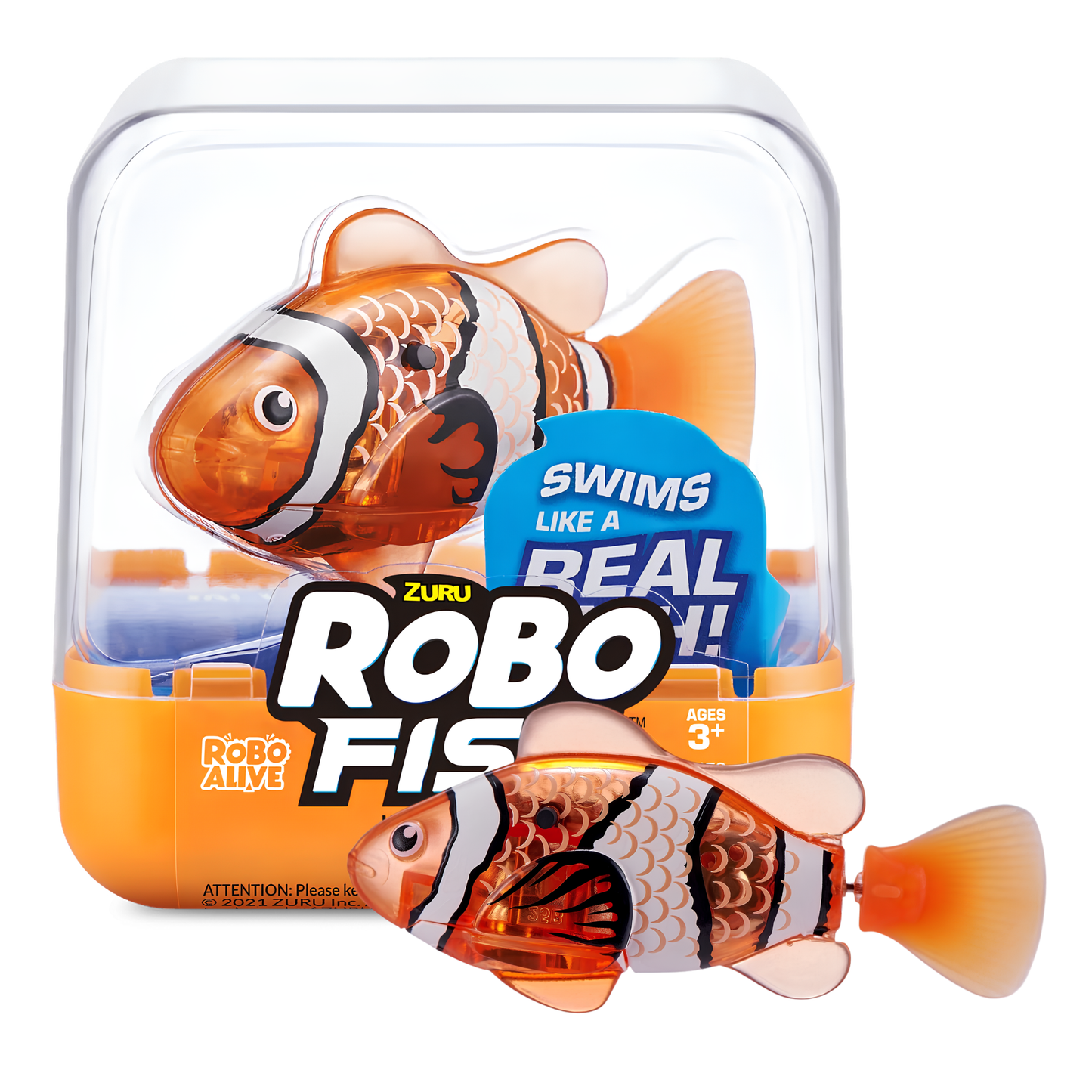 ZURU Robo Alive Robo Fish Water Activated Robotic Swimming Fish Toy, Swims Like a Real Fish in 5 Directions, Colour Changing Water Toy with Realistic Movement, Batteries Included, Interactive Bath & Pool Toy for Kids 3+ – Multiple Colours