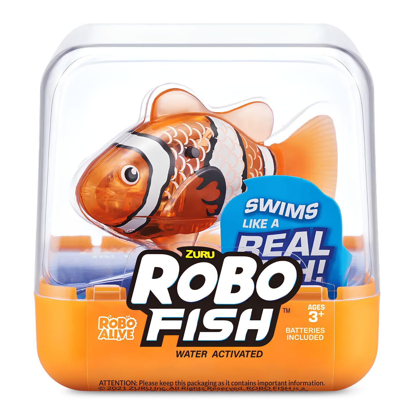 ZURU Robo Alive Robo Fish Water Activated Robotic Swimming Fish Toy, Swims Like a Real Fish in 5 Directions, Colour Changing Water Toy with Realistic Movement, Batteries Included, Interactive Bath & Pool Toy for Kids 3+ – Multiple Colours