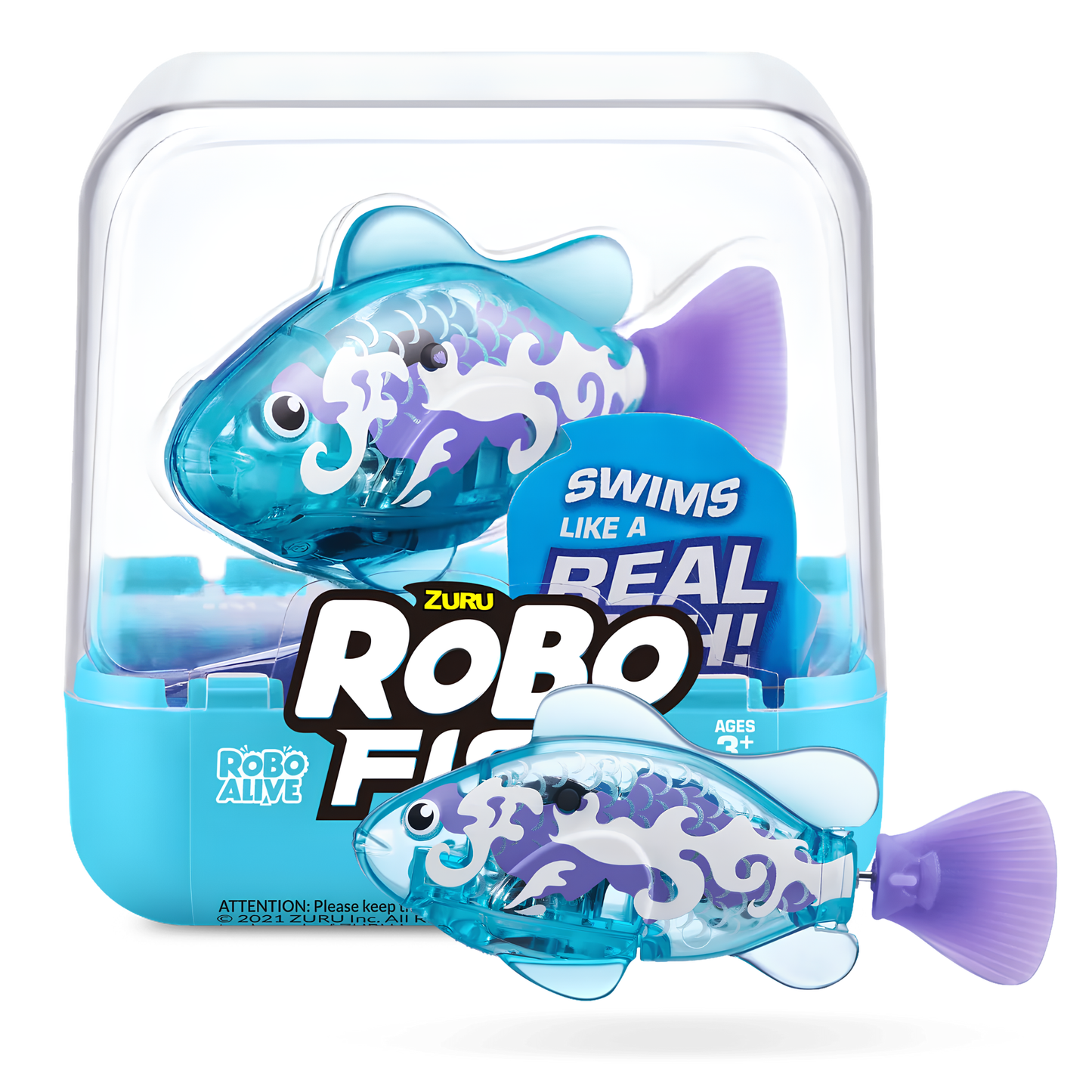 ZURU Robo Alive Robo Fish Water Activated Robotic Swimming Fish Toy, Swims Like a Real Fish in 5 Directions, Colour Changing Water Toy with Realistic Movement, Batteries Included, Interactive Bath & Pool Toy for Kids 3+ – Multiple Colours