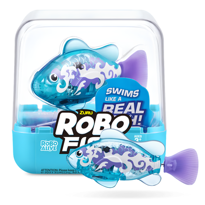 ZURU Robo Alive Robo Fish Water Activated Robotic Swimming Fish Toy, Swims Like a Real Fish in 5 Directions, Colour Changing Water Toy with Realistic Movement, Batteries Included, Interactive Bath & Pool Toy for Kids 3+ – Multiple Colours
