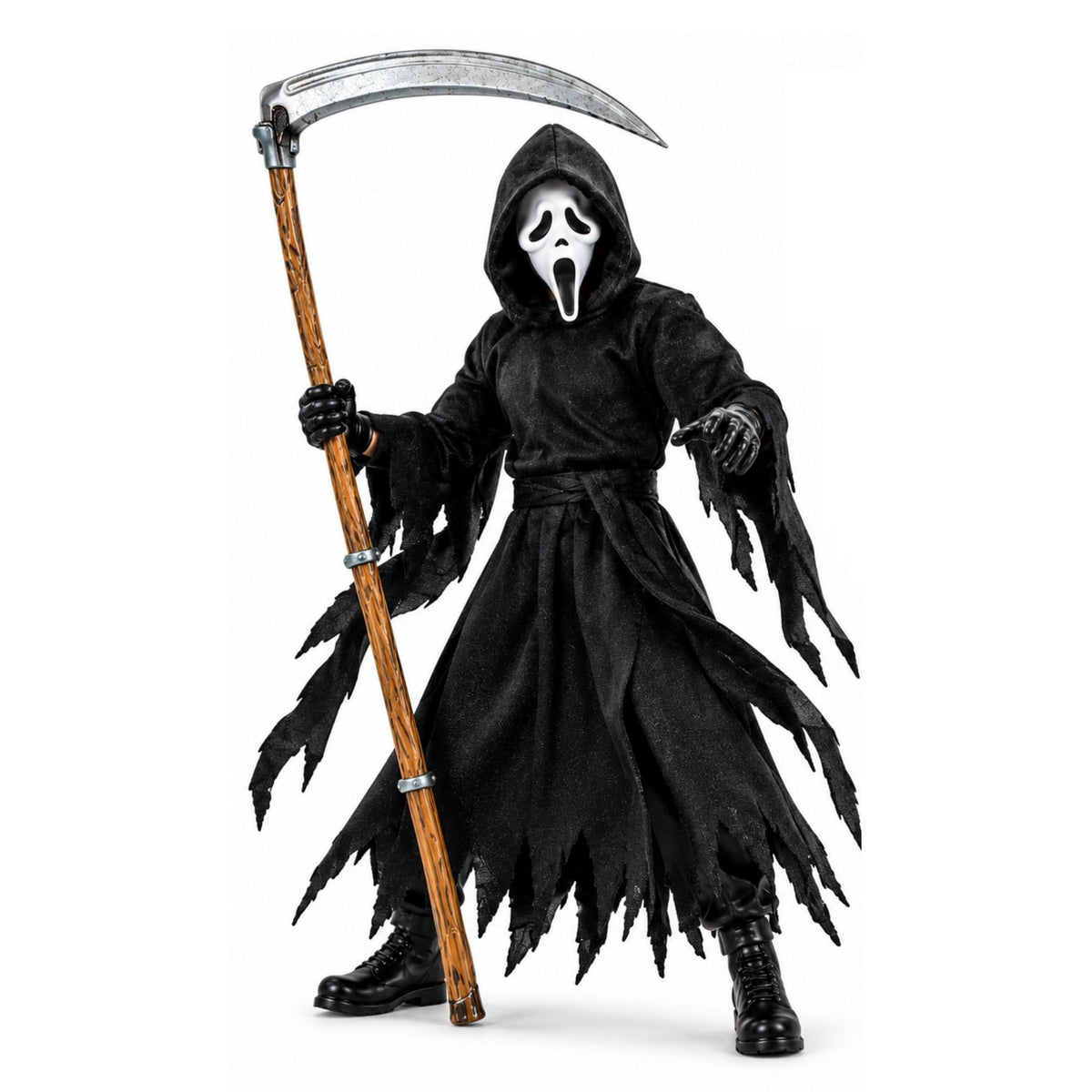Ghost Face The Icon of Halloween Action Figure Set with Scythe, 3 Knives & Interchangeable Masks | Horror Collectible Figure for Kids & Collectors Ages 6+