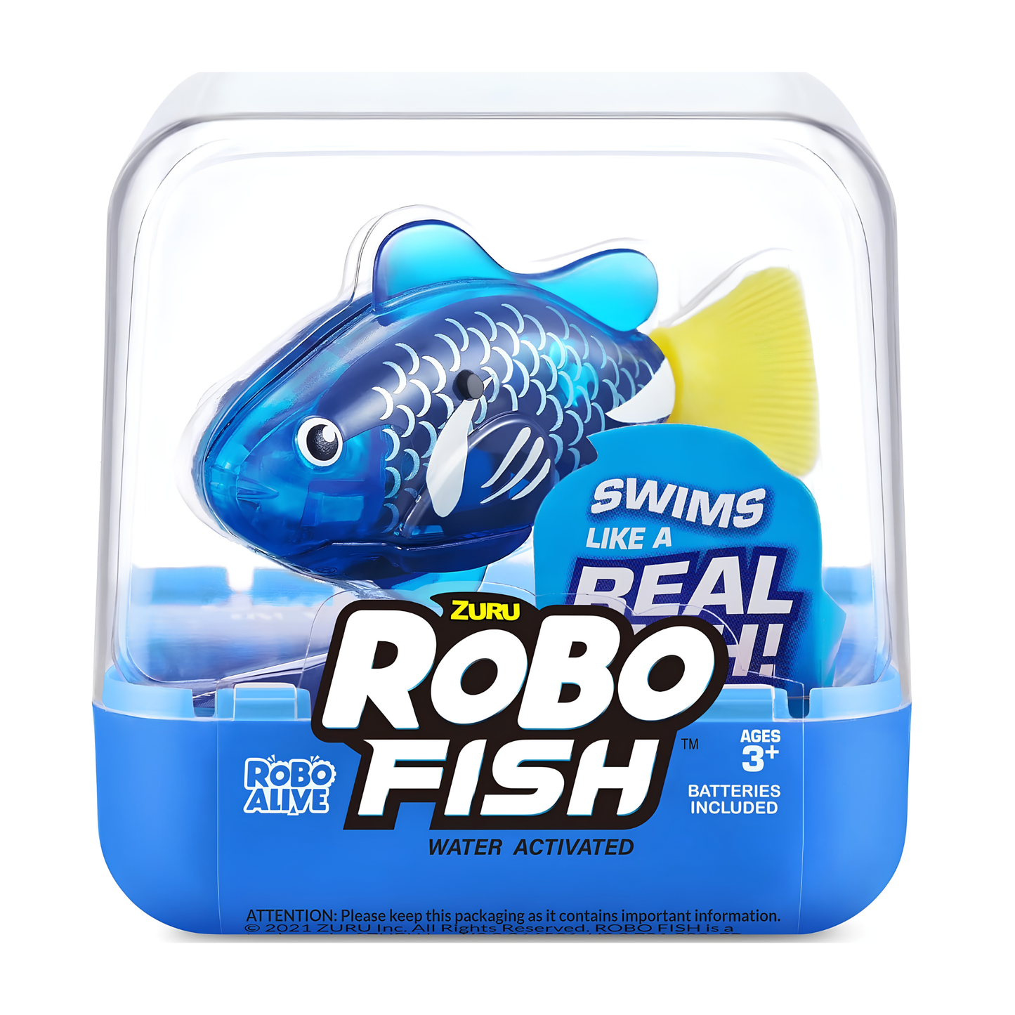 ZURU Robo Alive Robo Fish Water Activated Robotic Swimming Fish Toy, Swims Like a Real Fish in 5 Directions, Colour Changing Water Toy with Realistic Movement, Batteries Included, Interactive Bath & Pool Toy for Kids 3+ – Multiple Colours