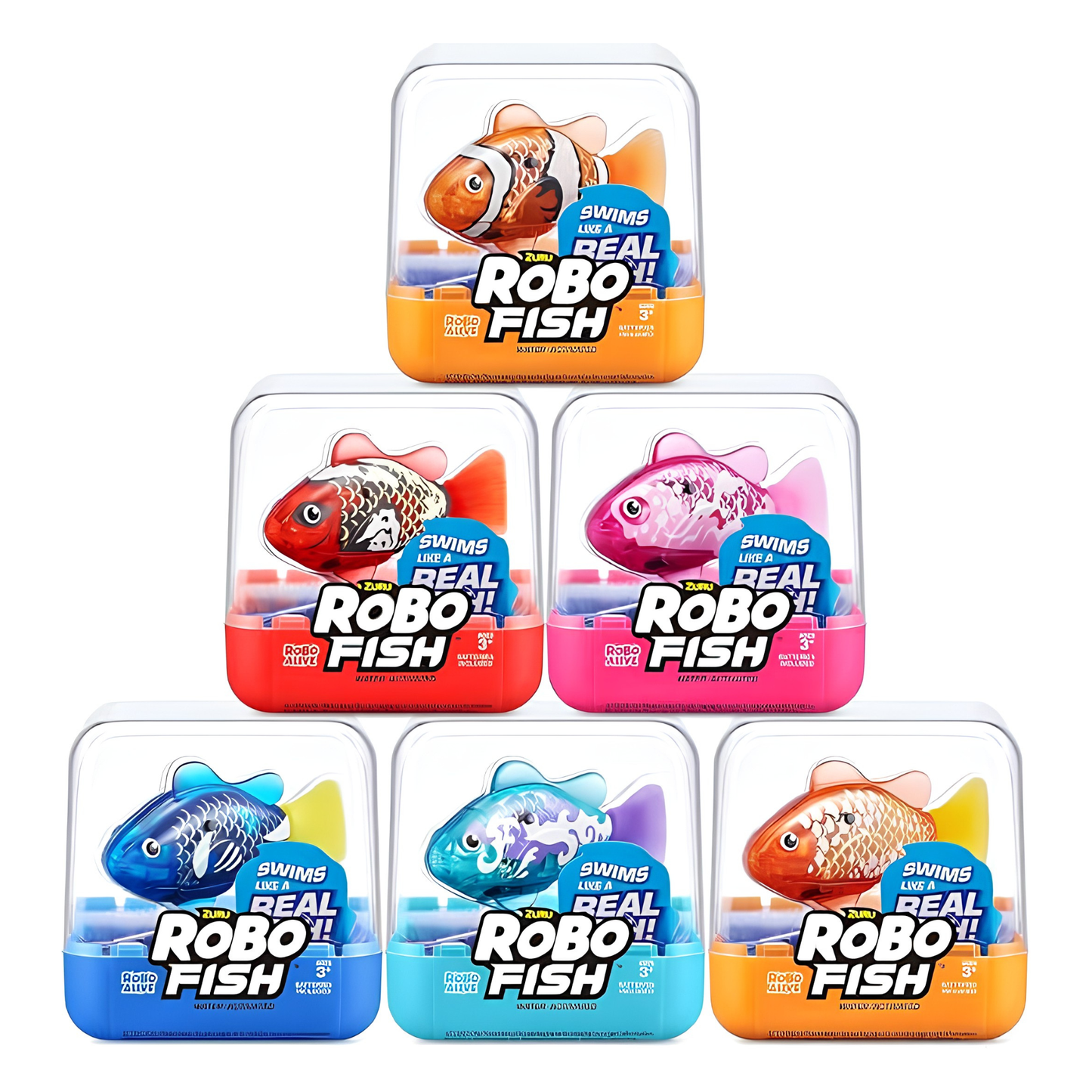 ZURU Robo Alive Robo Fish Water Activated Robotic Swimming Fish Toy, Swims Like a Real Fish in 5 Directions, Colour Changing Water Toy with Realistic Movement, Batteries Included, Interactive Bath & Pool Toy for Kids 3+ – Multiple Colours