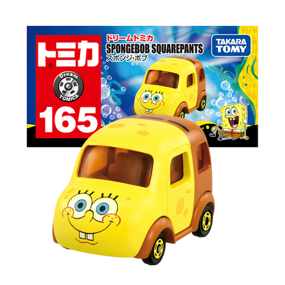 Takara Tomy Dream Tomica No.165 SpongeBob SquarePants Character Car – Official SpongeBob Themed Mini Die-Cast Toy Vehicle, Collectible Model Car for Kids & Fans