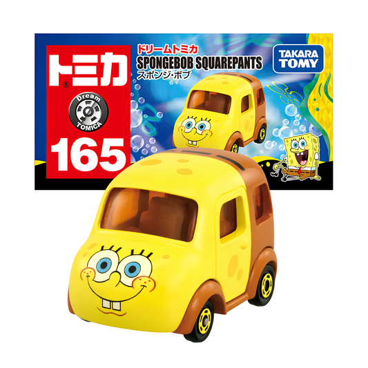 Takara Tomy Dream Tomica No.165 SpongeBob SquarePants Character Car – Official SpongeBob Themed Mini Die-Cast Toy Vehicle, Collectible Model Car for Kids & Fans