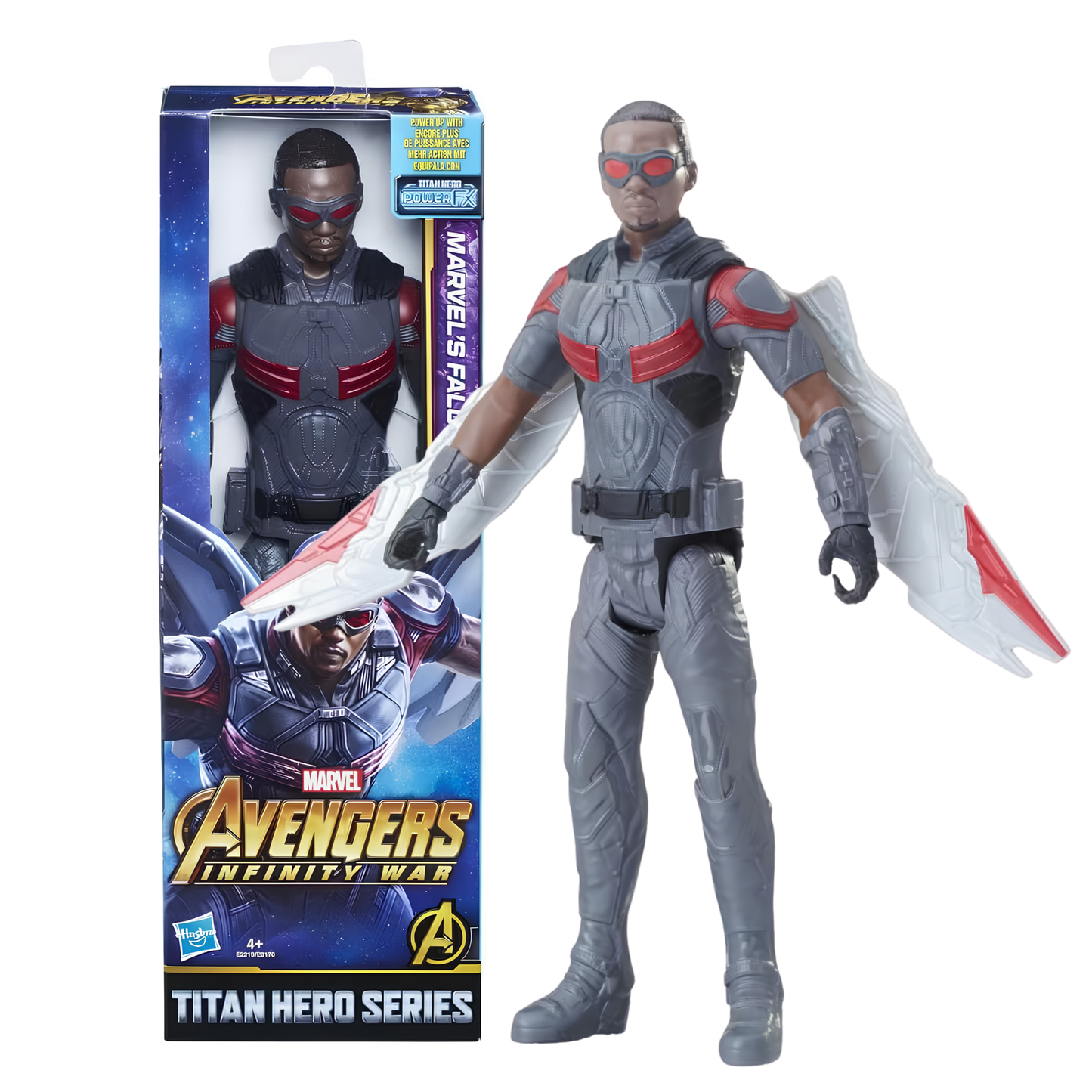 (Box Damage) Hasbro Marvel Avengers Falcon Action Figure 29 cm | Marvel Infinity War Titan Hero Series Superhero Toy | Falcon Collectible Figure with Power FX Compatible Feature | Avengers Character Toy for Kids & Collectors
