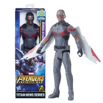 (Box Damage) Hasbro Marvel Avengers Falcon Action Figure 29 cm | Marvel Infinity War Titan Hero Series Superhero Toy | Falcon Collectible Figure with Power FX Compatible Feature | Avengers Character Toy for Kids & Collectors