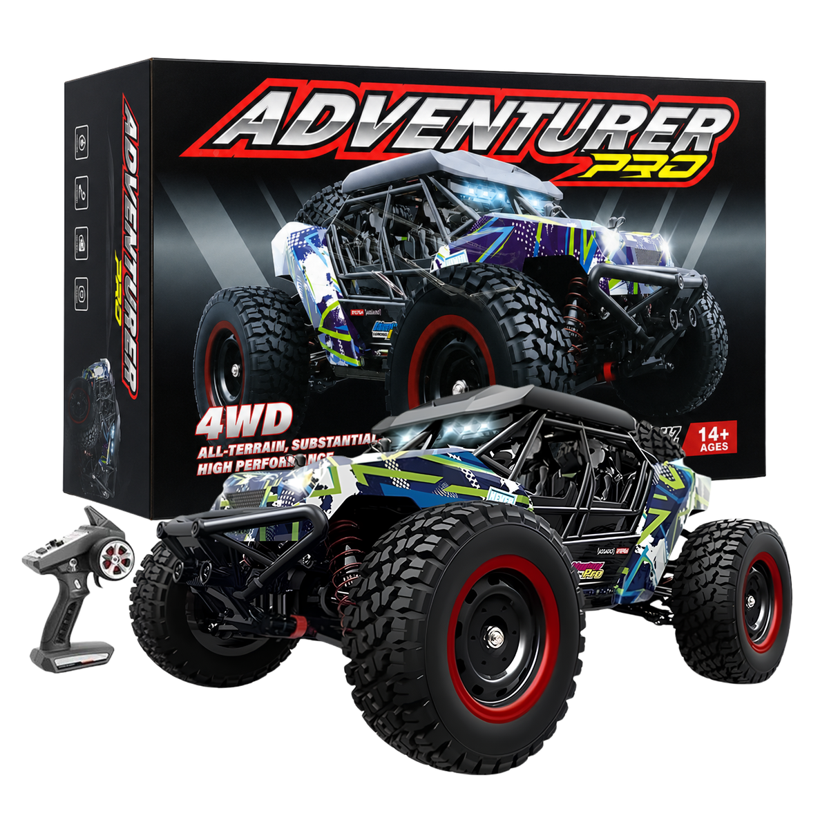 SUCHIYU Adventure Pro 4WD All-Terrain High Performance 2.4GHz RC Off-Road Buggy with Remote Control, Large Wheels, Rugged Suspension & Rock Crawler Design for Kids & Adults 14+