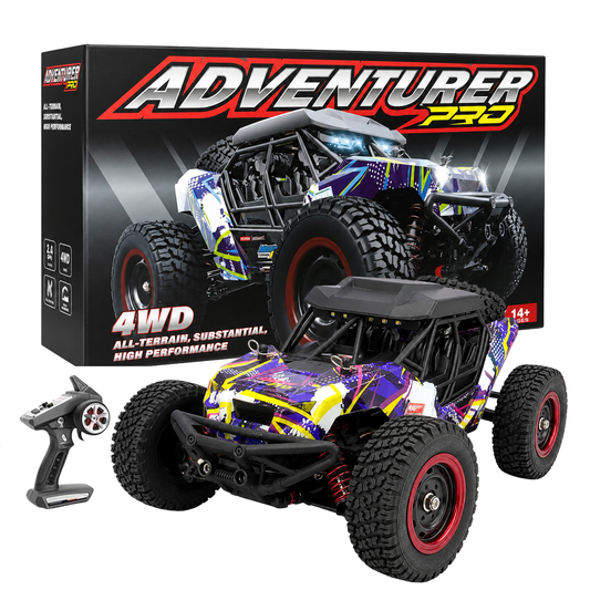 SUCHIYU Adventure Pro 4WD 2.4GHz RC Off-Road Buggy – Purple Multicolor, All-Terrain High Performance Rock Crawler with Remote Control, Large Wheels & Rugged Suspension, 14+
