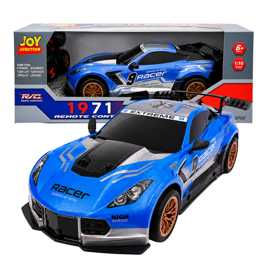 Joy Junction JJ617 1:10 Scale R/C Racer High Speed Sport Car – 2.4GHz Full Function Radio Control Racing Car, 25+ KM/H Speed, Forward, Backward, Left & Right Movement with Lighting
