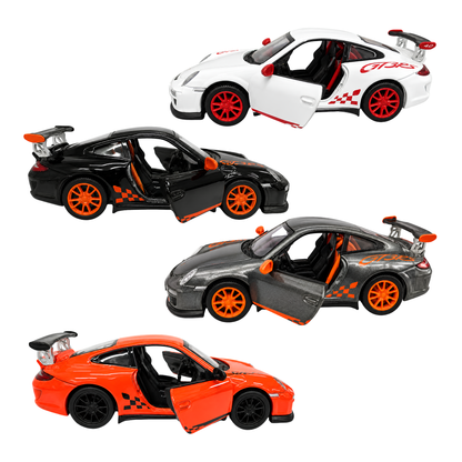 Kinsmart 1:36 Scale 2010 Porsche 911 GT3 RS Die-Cast Metal Model Car with Pull Back Action, Openable Doors & Detailed Interior | Collectible Toy Car for Kids & Car Enthusiasts