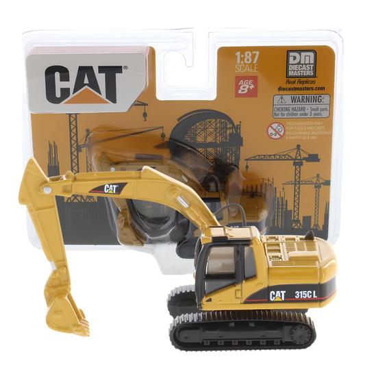 Diecast Masters 1:87 Scale Cat 315C L Hydraulic Excavator 84400 Officially Licensed Diecast Construction Vehicle Model from the Real Replicas Series for Collectors