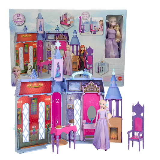 Disney Frozen 2 Elsa’s Arendelle Castle Playset with Elsa Fashion Doll, Furniture & 15 Accessories | 60+ cm Tall Foldable Dollhouse Playset for Kids Ages 3+ – Mattel