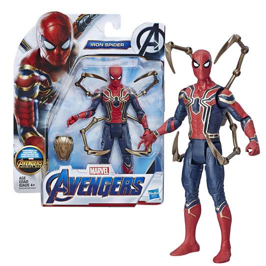 (Damage Box) Marvel Avengers Endgame Iron Spider-Man 6-Inch Action Figure – Marvel Super Hero Toy with Spider Legs, Collectible Figure for Kids