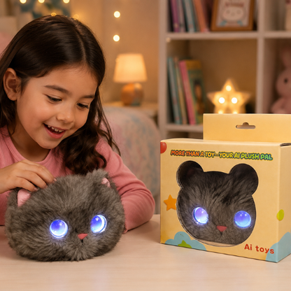 AI Dazi Interactive AI Plush Cat | Smart AI Table Companion | More Than a Toy – Your AI Plush Pal with LED Display Eyes