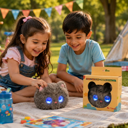 AI Dazi Interactive AI Plush Cat | Smart AI Table Companion | More Than a Toy – Your AI Plush Pal with LED Display Eyes