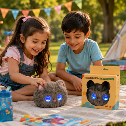 AI Dazi Interactive AI Plush Cat | Smart AI Table Companion | More Than a Toy – Your AI Plush Pal with LED Display Eyes
