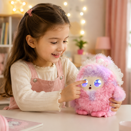 TuPark Damu Zhi AI Plush Toy Hug Me | Interactive Bluetooth Audio AI Plush Companion with Animated LED Display Eyes | Rechargeable Smart Soft Toy for Kids