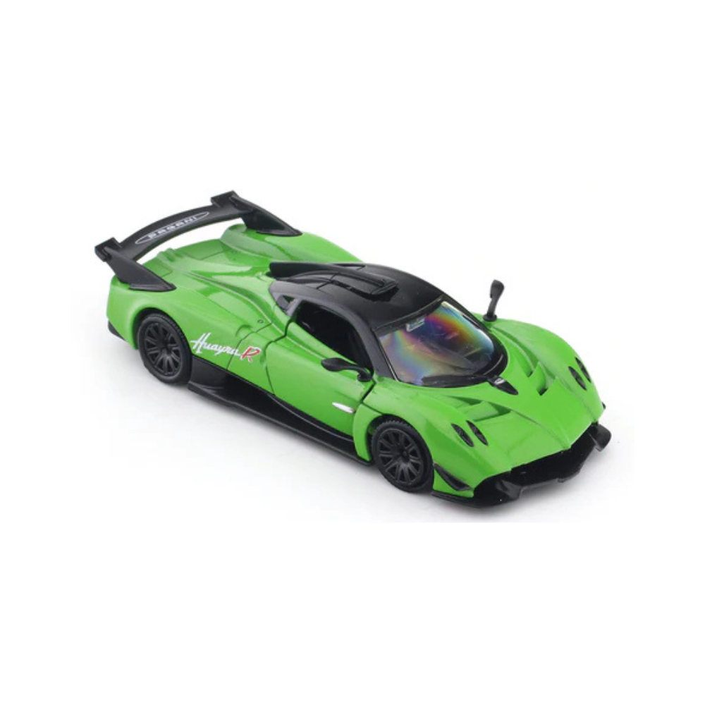 RMZ City Pagani Huayra R 1:36 Die-Cast Hypercar | Pull Back & Go | Openable Doors | Blue / Green Variants
