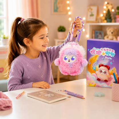 TuPark Damu Zhi AI Plush Toy Hug Me | Interactive Bluetooth Audio AI Plush Companion with Animated LED Display Eyes | Rechargeable Smart Soft Toy for Kids