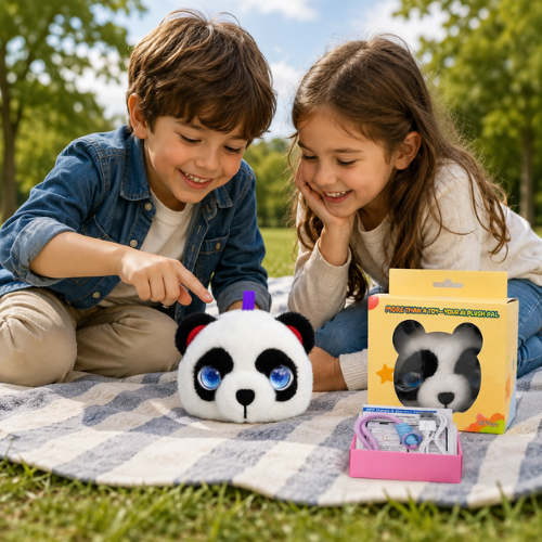AI Dazi Interactive AI Plush Panda | Smart AI Table Companion | More Than a Toy – Your AI Plush Pal with LED Display Eyes