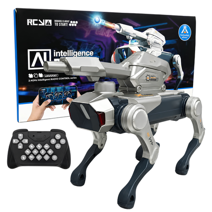 Intelligence Robodog 2.4GHz Intelligent Radio Control AI Smart Robot Dog Toy with Remote Controller, Interactive Movements, Programmable Actions, Music, Dancing & Multiple Play Functions for Kids