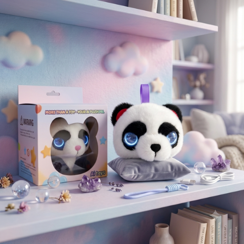 AI Dazi Interactive AI Plush Panda | Smart AI Table Companion | More Than a Toy – Your AI Plush Pal with LED Display Eyes