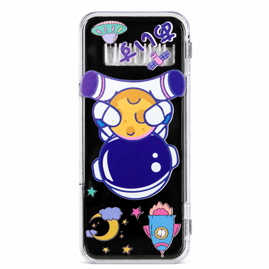 Astronaut Password Lock Pencil Box for Kids | Hard Plastic Lockable Pencil Case with Number Combination Lock | Space Theme School Stationery Organizer for Boys & Girls