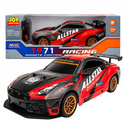 Joy Junction 1:10 Scale RC Racing Car 1971 Series (Red) | 2.4GHz Remote Control Sports Car with LED Lights, High-Speed Racing, Forward/Reverse, Left & Right Steering, Speed Boost | Rechargeable Toy Car for Kids Ages