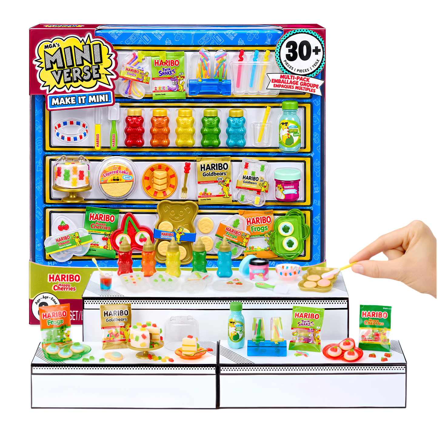 MGA’s Miniverse Make It Mini HARIBO 30+ Pieces Multi-Pack DIY Miniature Food Craft & Collectible Set with Happy Cherries, Twin Snakes, Goldbears & Frogs | Make, Mix, Create & Display Realistic Mini HARIBO Candy Treats, Mini Food Accessories & Collectibles