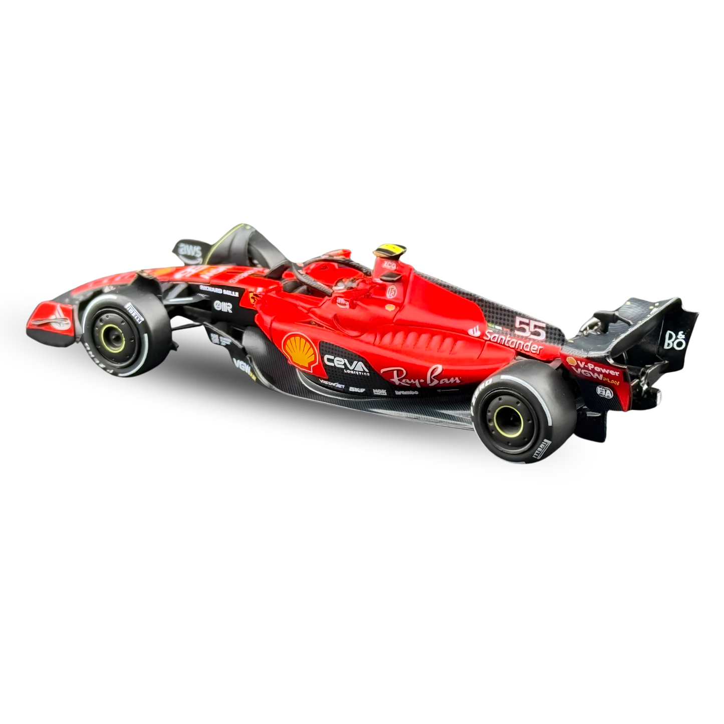 BBR Models 1:64 Ferrari SF-23 #55 Carlos Sainz 2023 Monaco Grand Prix Formula 1 Die-Cast Model Car